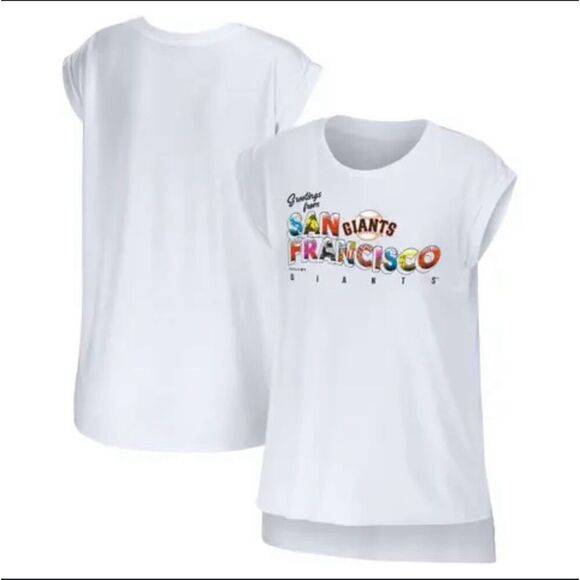 WEAR by Erin Andrew’s San Francisco Giants Baseball Cap Sleeve Top Size Large - Picture 1 of 4